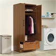 Pemberly Row 2-Drawer Wood Wardrobe Armoire with Drawer in Sienna Oak