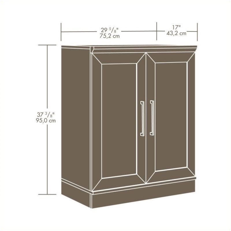 Pemberly Row Engineered Wood Base Storage Cabinet in Dakota Oak