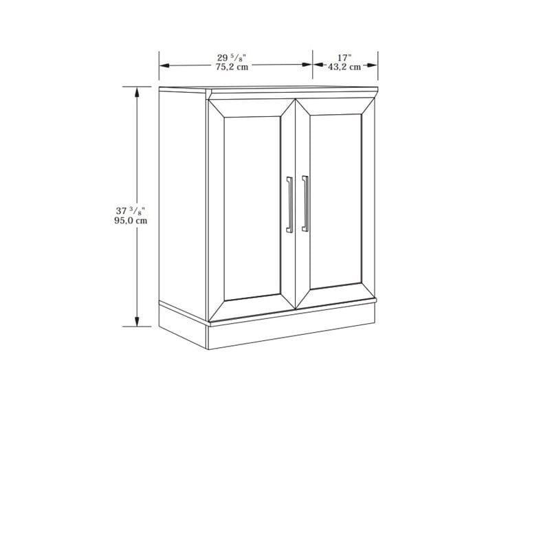 Pemberly Row Adjustable Shelf Traditional Engineered Wood Cabinet in Sienna Oak