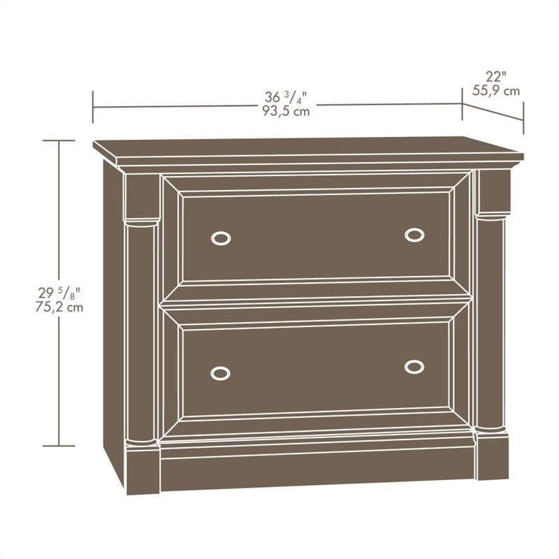 Pemberly Row 2Drawers Lateral Cherry Wood Filing Cabinet Easy Assembly