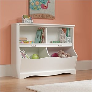 pemberly row bookcase footboard in soft white finish