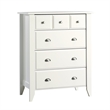 Pemberly Row Four Deep Drawers Wood Bedroom Chest in Soft White