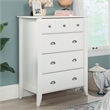 Pemberly Row Four Deep Drawers Wood Bedroom Chest in Soft White