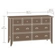 Pemberly Row 8 Drawer Dresser in Soft White