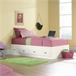 Pemberly Row Contemporary Wood Twin Size Mates Bed in Soft White