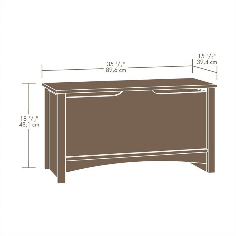 Pemberly Row Farmhouse Engineered Wood Storage Chest in Oiled Oak