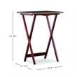 Pemberly Row 5-Piece Wood Folding Tray Table Set with Stand in Brown