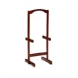 Pemberly Row 5-Piece Wood Folding Tray Table Set with Stand in Brown