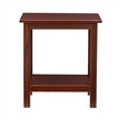 Pemberly Row Solid Ellotis Pine Wood End Table in Antique Tobacco Brown