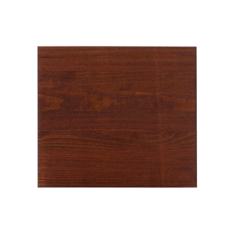 Pemberly Row Solid Ellotis Pine Wood End Table in Antique Tobacco Brown