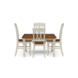 Pemberly Row 5 Piece Dining Set in White and Oak Finish