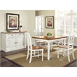 Pemberly Row 5 Piece Dining Set in White and Oak Finish