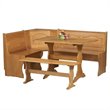 Pemberly Row Breakfast Corner Nook Table Set in Natural
