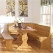 Pemberly Row Breakfast Corner Nook Table Set in Natural