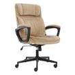 Pemberly Row Modern Microfiber Office Chair with Headrest Pillow Plush in Beige