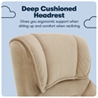 Pemberly Row Modern Microfiber Office Chair with Headrest Pillow Plush in Beige