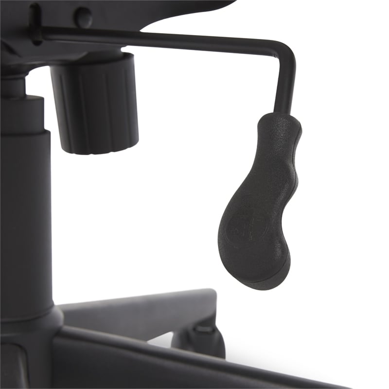 Pemberly Row Adjustable Height Modern Faux Leather Office Chair in Black