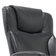 Pemberly Row Adjustable Height Modern Faux Leather Office Chair in Black