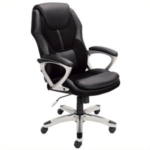 pemberly row office chair in puresoft black faux leather