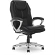 Pemberly Row Faux Leather Executive Office Chair w/ Adjustable Tilt in Black