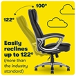 Pemberly Row Traditional Faux Leather Executive Office Chair in Black