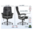 Pemberly Row Traditional Faux Leather Executive Office Chair in Black