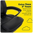 Pemberly Row Traditional Faux Leather Executive Office Chair in Black