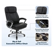 Pemberly Row Traditional Faux Leather Executive Office Chair in Black