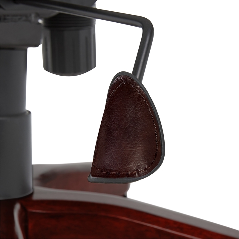 Pemberly Row Traditional Faux Leather Executive Office Chair in Brown