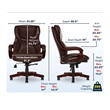 Pemberly Row Traditional Faux Leather Executive Office Chair in Brown
