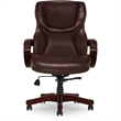 Pemberly Row Traditional Faux Leather Executive Office Chair in Brown