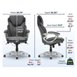 Pemberly Row Faux Leather Executive Office Chair with AIR Technology in Gray