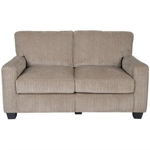 Pemberly Row Modern Fabric Loveseat in Flagstone Beige