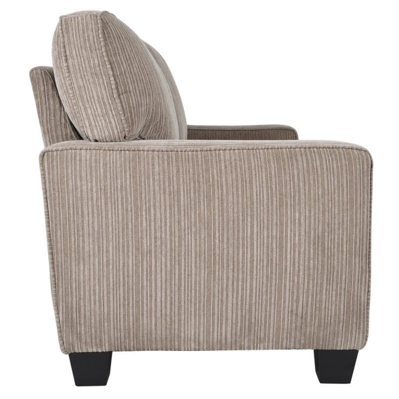 Pemberly Row Modern Fabric Loveseat in Flagstone Beige
