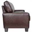Pemberly Row Pillow Back Contemporary Faux Leather Sofa in Chestnut Brown