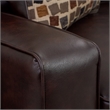 Pemberly Row Pillow Back Contemporary Faux Leather Sofa in Chestnut Brown