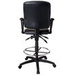 Pemberly Row Leather Multi Function Drafting Chair with Loop Arms in Black