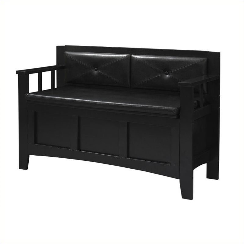 Pemberly Row Padded Bench in Black Finish