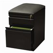 Pemberly Row 2-Drawer Metal Mobile Pedestal Filing Cabinet with Cushion in Black