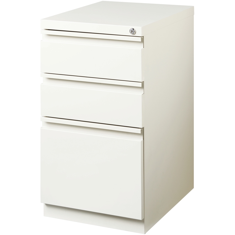 Pemberly Row 3 Drawers Vertical White Metal Filing Cabinet Pre assembled