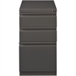 Pemberly Row 3 Drawers Vertical Espresso Metal Filing Cabinet Pre-assembled