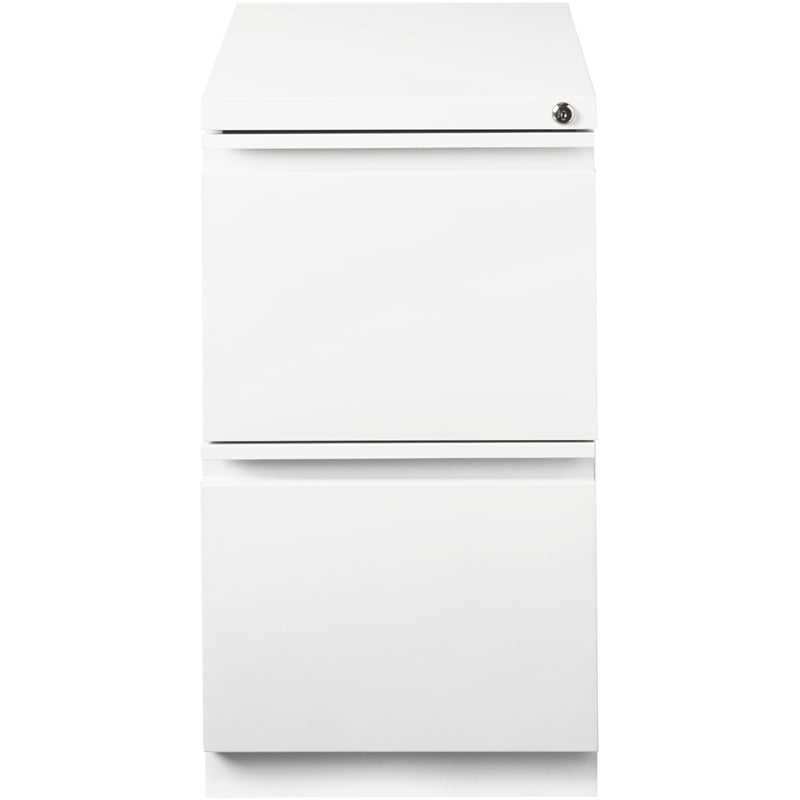 Pemberly Row 2 Drawers Vertical White Metal Filing Cabinet Pre-assembled