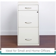 Pemberly Row 3 Drawers Vertical White Metal Filing Cabinet Pre-assembled