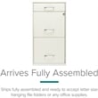Pemberly Row 3 Drawers Vertical White Metal Filing Cabinet Pre-assembled