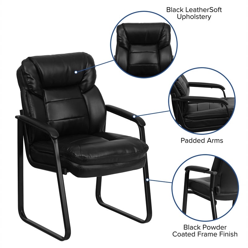 Pemberly Row Executive Side Office Guest Chair in Black