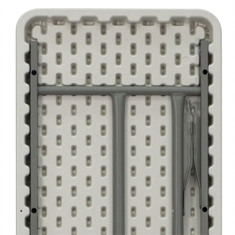 Pemberly Row Granite White Folding Training Table in White