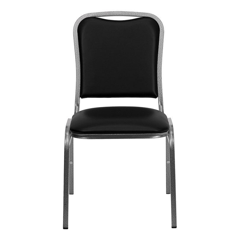 Pemberly Row Banquet Stacking Chair in Black