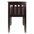 Pemberly Row Solid Wood Console Hall Table with 3 Foldable Baskets in Espresso