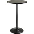 Pemberly Row Round Transitional Wood/Metal Pub Table in Black