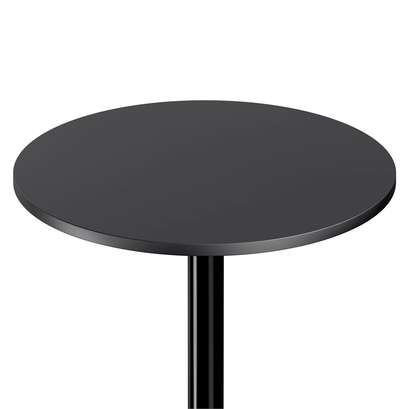 Pemberly Row Round Transitional Wood/Metal Pub Table in Black